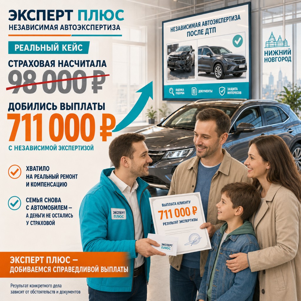 Кейс Эксперт+: выплата 711 000 ₽ вместо 98 000 от страховой